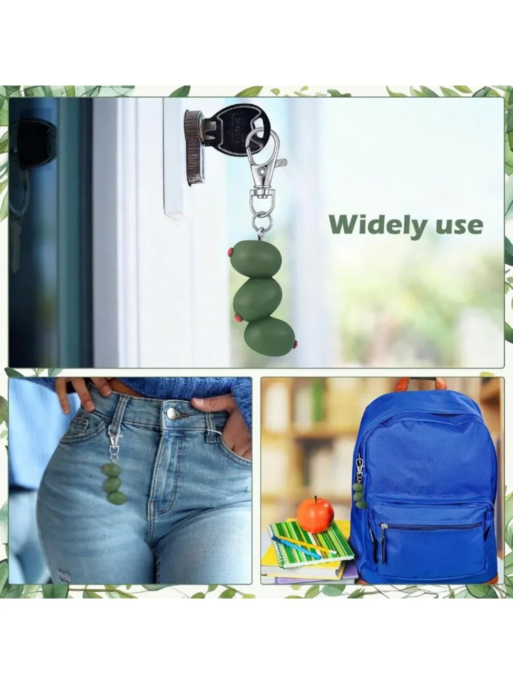 3D Olive Keychain Set - 16 Packs for Bachelorette Party Favors, Birthdays